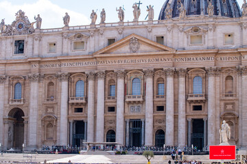 Cityscape of the Vatican City with St Peter's Basilica in Rome.