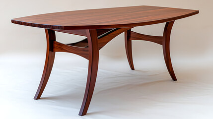 A wooden table with a long leg. Generated using AI.