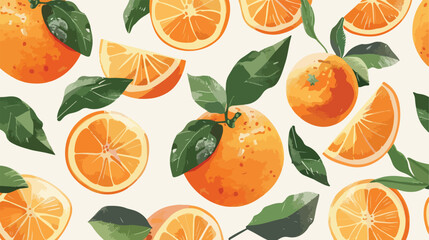 Oranges Vector Seamless Pattern Background Illustration for Design Projects