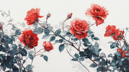 watercolor botanical flowers texture template background.Elegant wedding invitation card background . Minimal hand painted Design for wedding or Valentine's Day