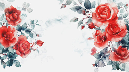 watercolor botanical flowers texture template background.Elegant wedding invitation card background . Minimal hand painted Design for wedding or Valentine's Day