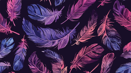 Professional Abstract Seamless Feathers Pattern Vector Illustration for Graphic Design and Decor