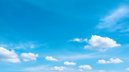 Vast Blue Sky With Fluffy White Clouds