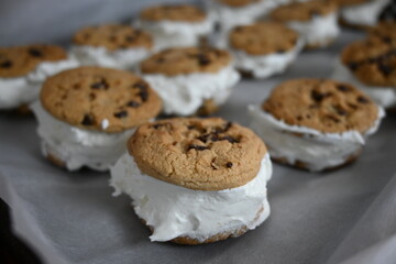chocolate chip cookie ice cream sandwiches 
