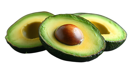Halved avocados ripe green healthy food close up detail