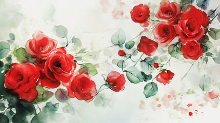 watercolor botanical flowers texture template background.Elegant wedding invitation card background . Minimal hand painted Design for wedding or Valentine's Day