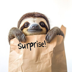 Fototapeta premium Playful Sloth Illustrations on White Background – Cute and Whimsical Collection