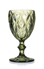 One empty clean glass isolated on white