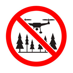 No drone flying over forest symbol illustration concept