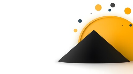 Abstract representation of a sunset with geometric shapes, emphasizing simplicity and color