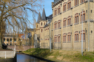 Obraz premium The Blokhuispoort has served as a prison in the city of Leeuwarden in Friesland The Netherlands until 2007. Today it is a multifunctional building.