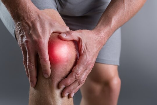 Knee joint concept: patella stress, cartilage wear, ligament strain, joint ache, bone pressure, mobility issue, leg injury, tendon damage, skeletal discomfort, physical trouble, orthopedic concern.