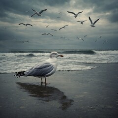 Obraz premium Create a poem comparing a seagull to a lost dream.