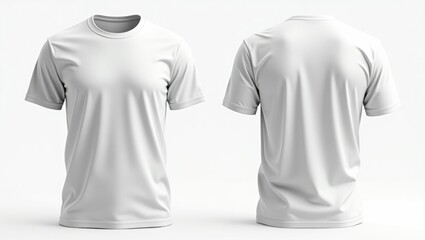 Blank White T-Shirt Mockup - Front and Back View