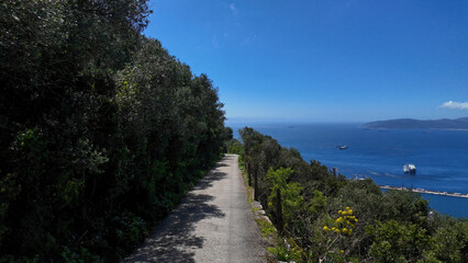 Mediterranean path descending towards the sea in Gibraltar, UK