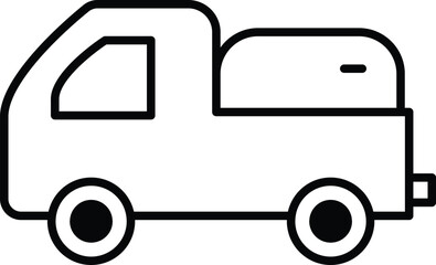 Minimalist Line Icon of Delivery Truck or Cargo Vehicle