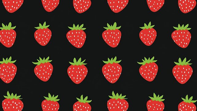 Simple animation of evenly spaced strawberry icons.