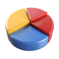 Fototapeta premium 3D Colorful Pie Chart with Four Segments 