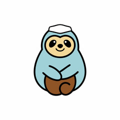 sloth wearing a nurses cap