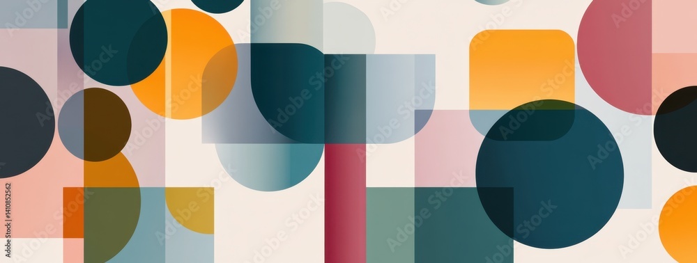 Poster abstract geometric background with colorful shapes the design is simple yet elegant, featuring a com