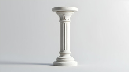 White Classic Column On Light Gray Background