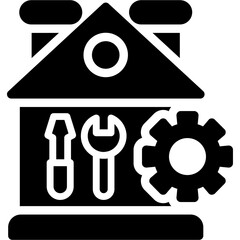 Real Estate Workshop Glyph Icon