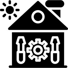 Real Estate Workshop Glyph Icon