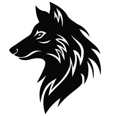 Fierce Wolf Head Illustration