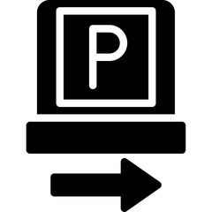 Parking Guide Glyph Icon