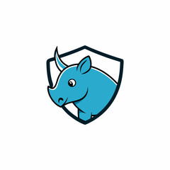 rhino with a shield