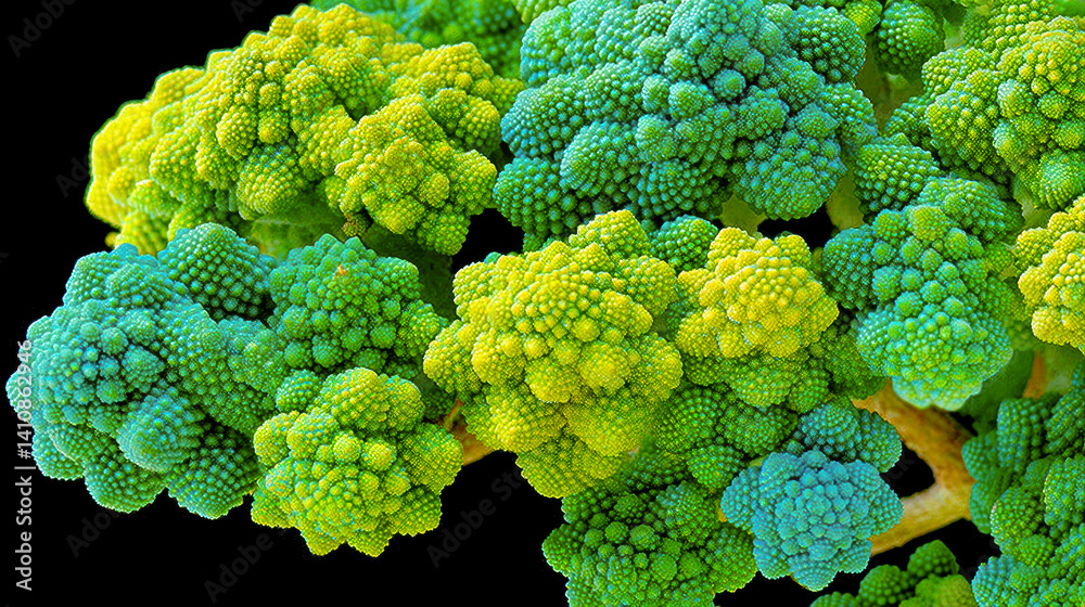 Poster Intricate fractal miracle Tree of Pythagoras showcases stunning green hues and unique patterns