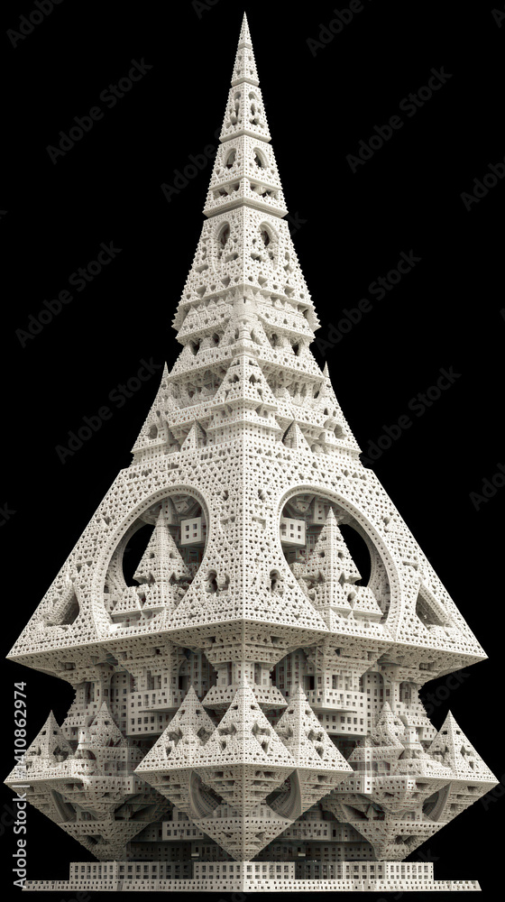 Aufkleber fractal miracle tree of pythagoras showcases intricate geometric forms and mathematical beauty