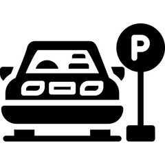 Taxi Stand Glyph Icon