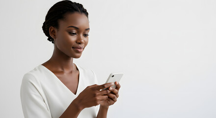 Woman Using Smartphone Casual Mobile Communication