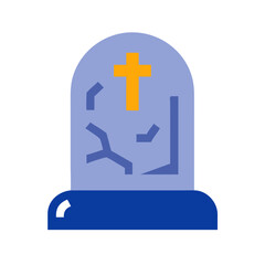 Obraz premium Simple gravestone illustration with a cross design 
