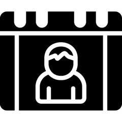 Interview Schedule Glyph Icon