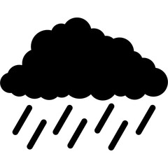 Rain Cloud Glyph Icon