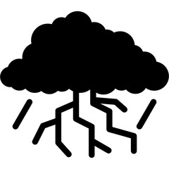 Thunderstorm Glyph Icon