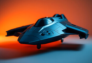 toy model of a space ship on a table