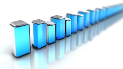 Blue Cubes in a Row Modern Design Elements for Technology and Business Concepts