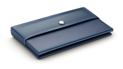 Blue Leather Wallet with Magnetic Closure Elegant and Functional Design for Everyday Use