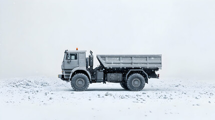 Fototapeta premium Pixel Art Snow Truck On Snowy Ground