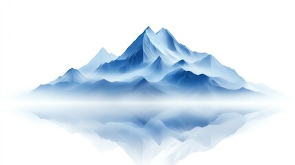 Fototapeta premium Ethereal Mountain Peaks Emerging from Misty Clouds Abstract Landscape Artwork for Nature and S