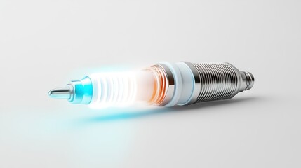 Futuristic Energy Device with Glowing Core and Metallic Coil Ideal for Technology and Innovati