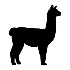 alpaca black silhouette icon - perfect for designs about jungle animals alpaca, nature, wildlife, rainforest, vector art