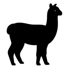 alpaca black silhouette icon - perfect for designs about jungle animals alpaca nature, wildlife, rainforest, vector art