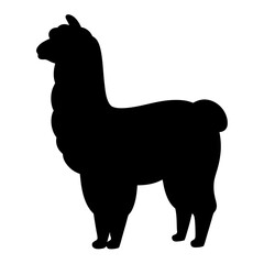 alpaca black silhouette icon - perfect for designs about jungle animals alpaca nature, wildlife, rainforest, vector art