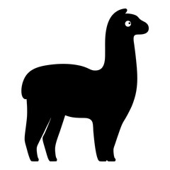 alpaca black silhouette icon - perfect for designs about jungle animals alpaca nature, wildlife, rainforest, vector art