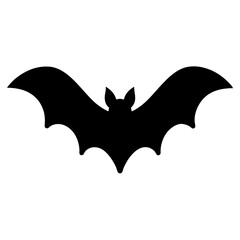 bat black silhouette icon - perfect for designs about jungle animals bat nature, wildlife, rainforest, vector art