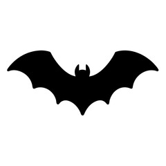 bat black silhouette icon - perfect for designs about jungle animals bat nature, wildlife, rainforest, vector art
